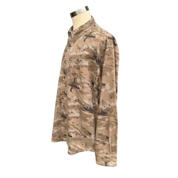 Columbia River Lodge Men L Goose Hunter Camo Denim Long Sleeve Button-Down Shirt - Picture 3 of 8